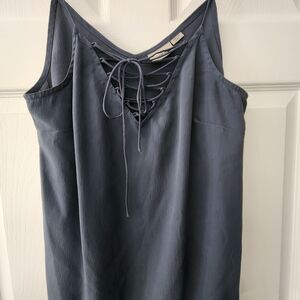 Noisy may Lace-Up Top in Blue